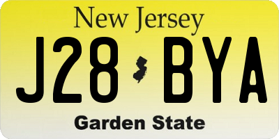 NJ license plate J28BYA