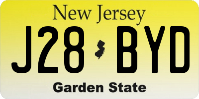 NJ license plate J28BYD