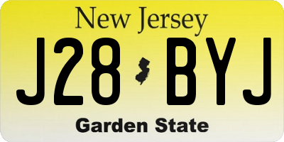 NJ license plate J28BYJ