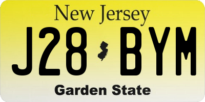 NJ license plate J28BYM