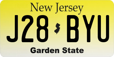 NJ license plate J28BYU