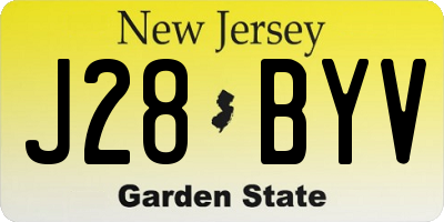 NJ license plate J28BYV