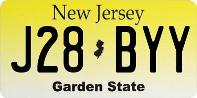 NJ license plate J28BYY