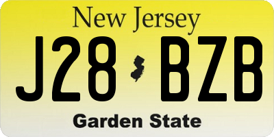 NJ license plate J28BZB