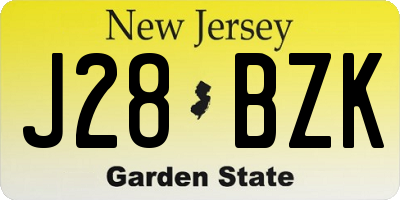 NJ license plate J28BZK