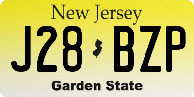 NJ license plate J28BZP