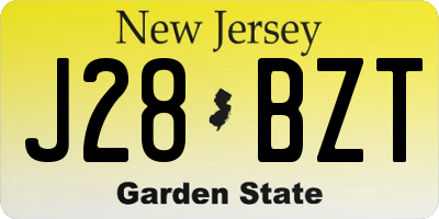 NJ license plate J28BZT