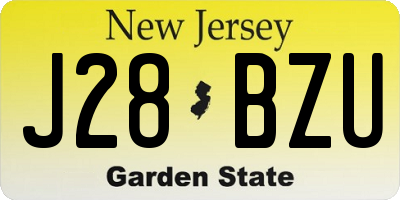NJ license plate J28BZU
