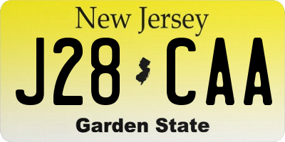 NJ license plate J28CAA
