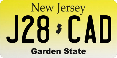 NJ license plate J28CAD