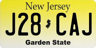 NJ license plate J28CAJ