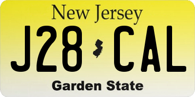 NJ license plate J28CAL