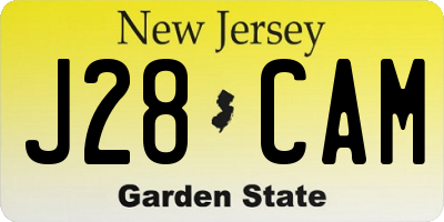 NJ license plate J28CAM