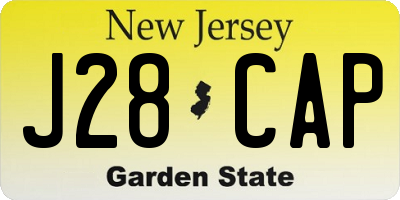 NJ license plate J28CAP