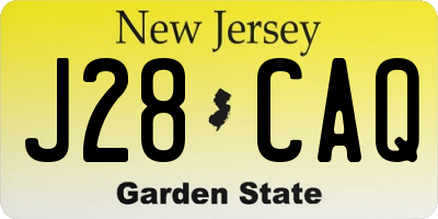 NJ license plate J28CAQ