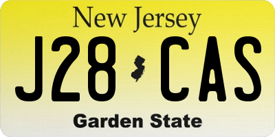NJ license plate J28CAS