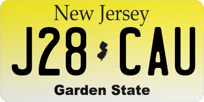 NJ license plate J28CAU