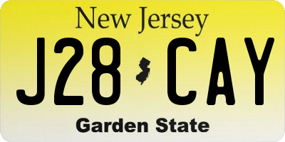 NJ license plate J28CAY