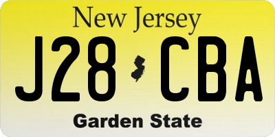 NJ license plate J28CBA