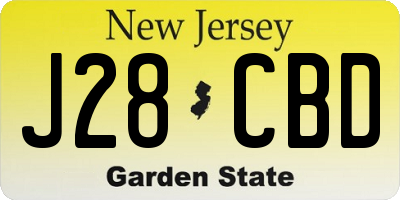 NJ license plate J28CBD