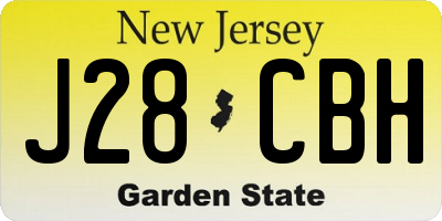NJ license plate J28CBH