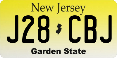 NJ license plate J28CBJ