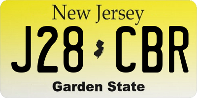 NJ license plate J28CBR