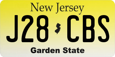 NJ license plate J28CBS