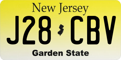 NJ license plate J28CBV