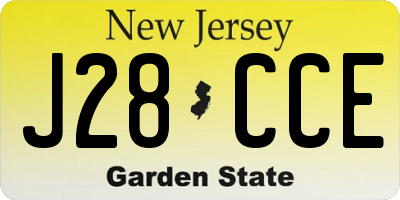NJ license plate J28CCE