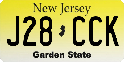 NJ license plate J28CCK