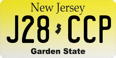 NJ license plate J28CCP