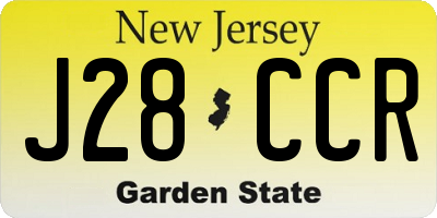 NJ license plate J28CCR