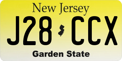 NJ license plate J28CCX