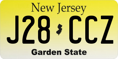 NJ license plate J28CCZ