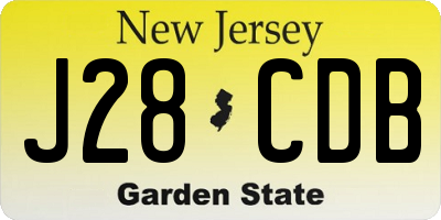 NJ license plate J28CDB