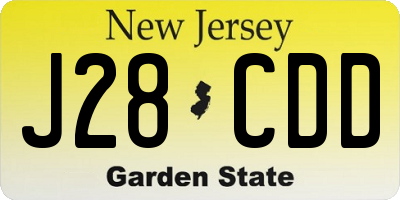 NJ license plate J28CDD