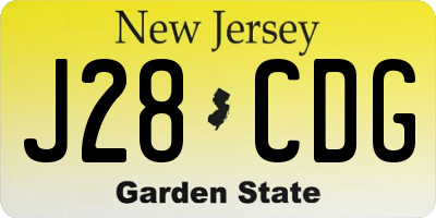 NJ license plate J28CDG