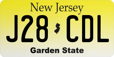 NJ license plate J28CDL
