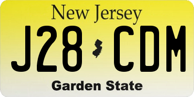 NJ license plate J28CDM