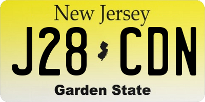 NJ license plate J28CDN
