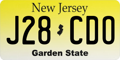 NJ license plate J28CDO
