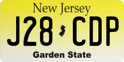 NJ license plate J28CDP
