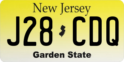 NJ license plate J28CDQ