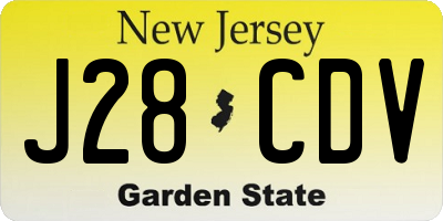 NJ license plate J28CDV