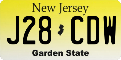 NJ license plate J28CDW