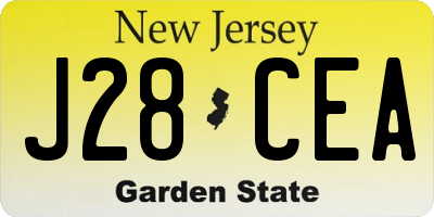 NJ license plate J28CEA