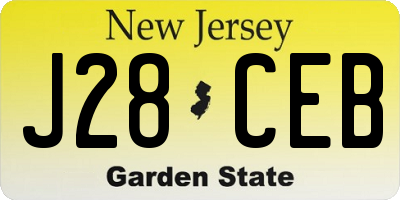 NJ license plate J28CEB