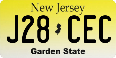 NJ license plate J28CEC
