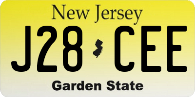 NJ license plate J28CEE